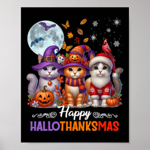 Poster Feliz Natal de Ação de Graças de Halloween HalloOb