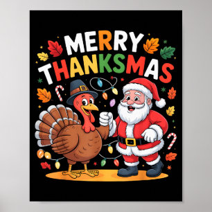Poster Feliz Natal de Ação de Graças Peru Santa Natal