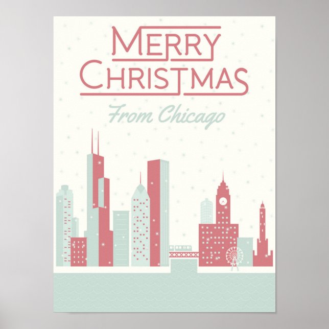 Poster Feliz Natal de Chicago (Frente)
