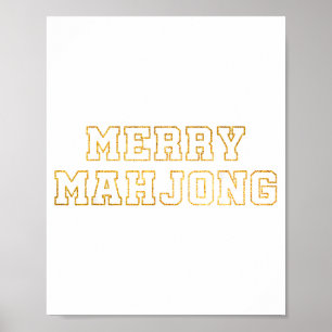 Poster Feliz Natal de Mahjong Festa de Férias para Mulher