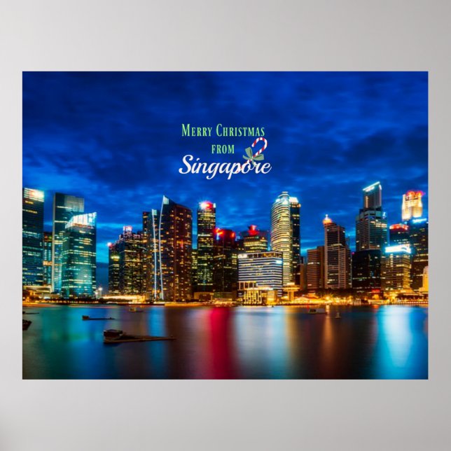 Poster Feliz Natal de Singapura (Frente)