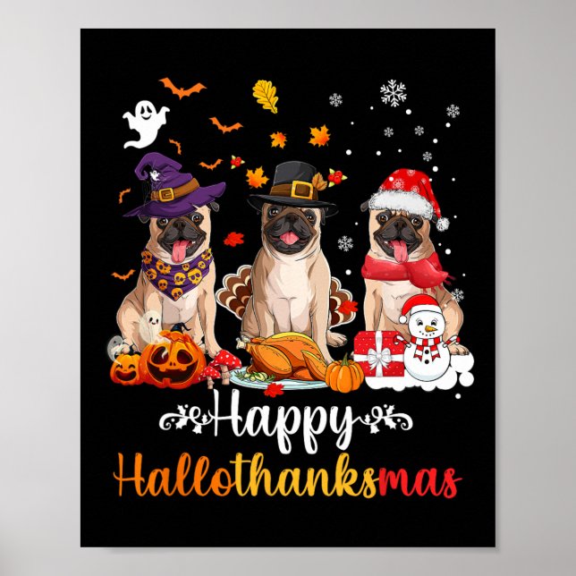 Poster Feliz Natal do Cachorro de Maçal (Frente)
