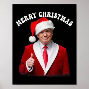 Poster Feliz Natal Donald Trump Papais noeis Família Xmas
