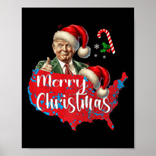 Poster Feliz Natal Donald Trump Red Coverdose Mapa Xmas