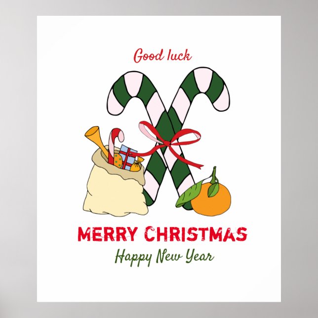 Poster Feliz Natal e Ano Novo Minimalista (Frente)