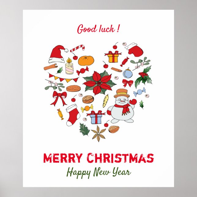 Poster Feliz Natal e Ano Novo Minimalista (Frente)