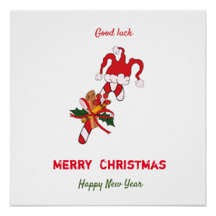 Pôster Feliz Natal e Ano Novo Minimalista