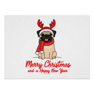 Pôster feliz natal e feliz ano novo