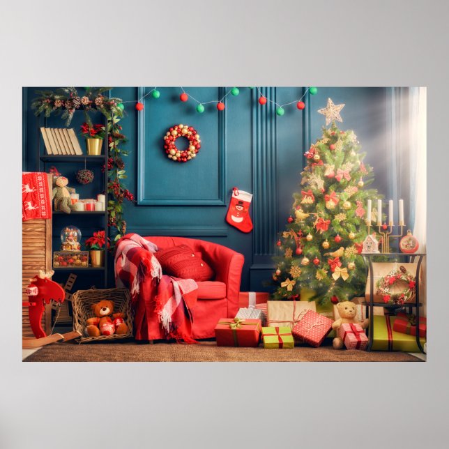 Poster Feliz Natal e Felizes Férias! Um belo li (Frente)