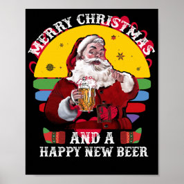 Poster Feliz Natal E Novos Papais noeis De Cerveja