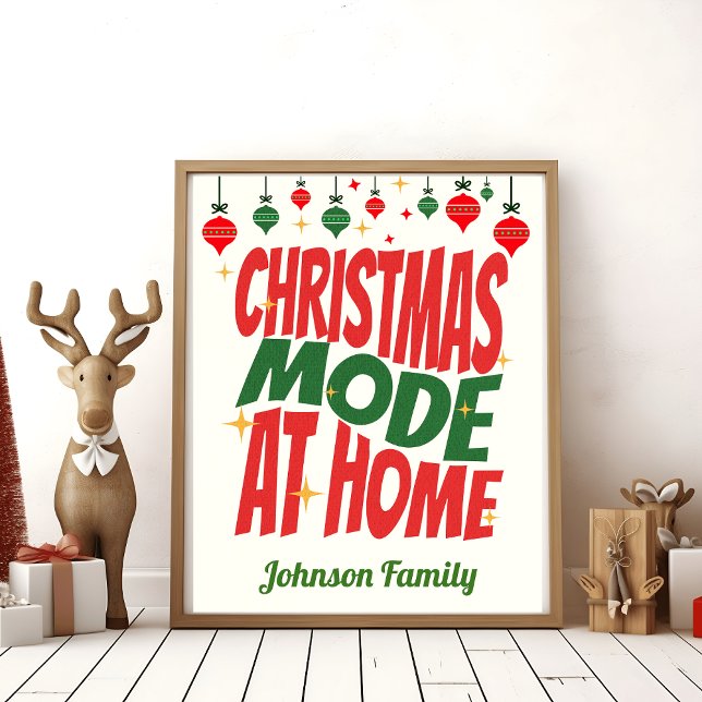 Poster Feliz Natal em casa - Sinal de Natal Personalizado (Criador carregado)