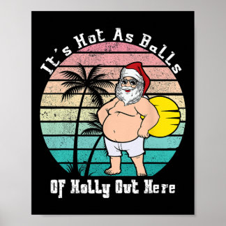 Poster Feliz Natal Em Julho Quente Como Papais noeis Fest