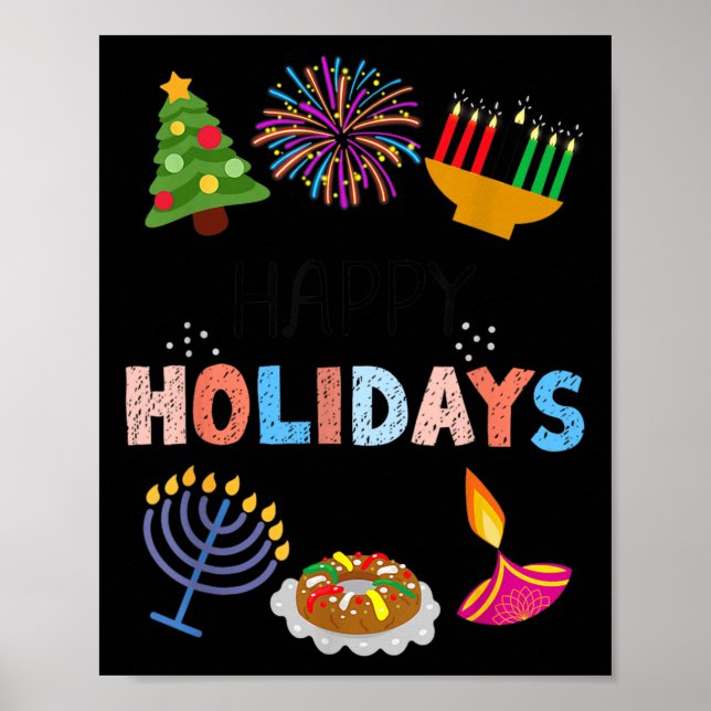 Poster Feliz Natal Engraçado Diwali Kwanzaa Hanukkah Chri (Frente)