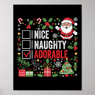 Poster Feliz Natal Engraçado e Adorável Papai Noel