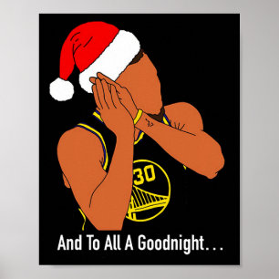Poster Feliz Natal Engraçado Noite Noite Jogador de Esque