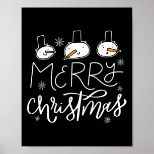Poster Feliz Natal Família Snowman Homens Xmas