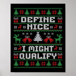Poster Feliz Natal Feio Suéter - Define Nice