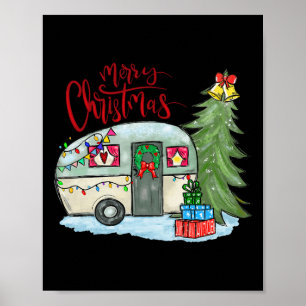 Poster Feliz Natal Feliz Acampante Diversão Vida de Acamp