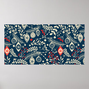 Poster Feliz Natal, Feliz ano novo padrão sem falhas w