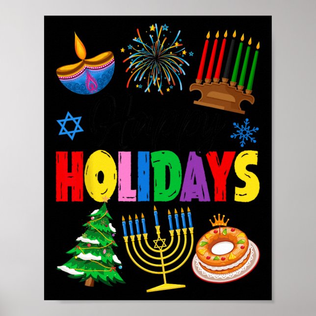 Poster Feliz Natal Feliz Hanukkah Happ (Frente)