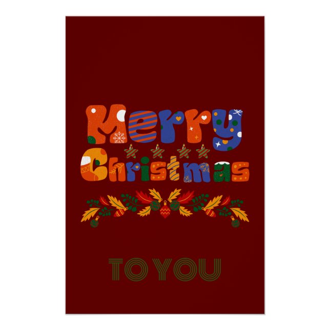 Pôster Feliz Natal Férias (Frente)