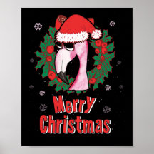 Feliz Natal Flamingo Santa Hat Óculos de sol