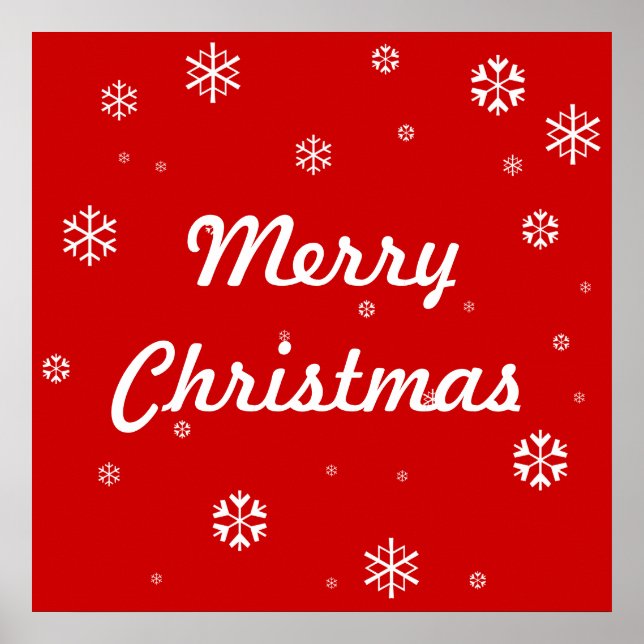 Pôster Feliz Natal Flocos de Neve (Frente)