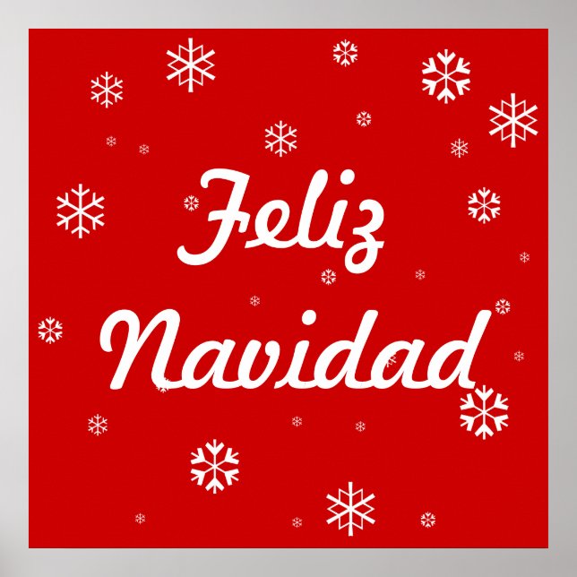 Poster Feliz Natal Flocos de Neve (Frente)