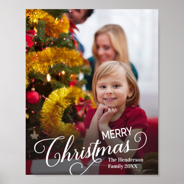 Poster Feliz Natal Foto Personalizada Simples (Frente)