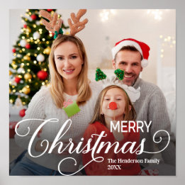 Poster Feliz Natal Foto Personalizada Simples