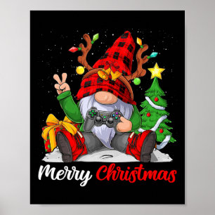 Poster Feliz Natal Gamer Gnomo Jogo Jogo Jogo Boys K