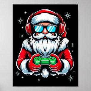 Poster Feliz Natal Gamer Rapazes Homens Video Jogo Papai