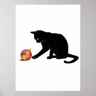 Poster Feliz Natal Gato Engraçado