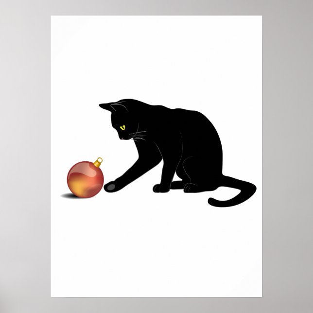 Poster Feliz Natal Gato Engraçado (Frente)