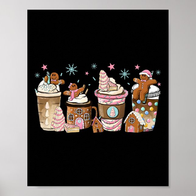 Poster Feliz Natal Gingercake Cookie Cafés Lat (Frente)