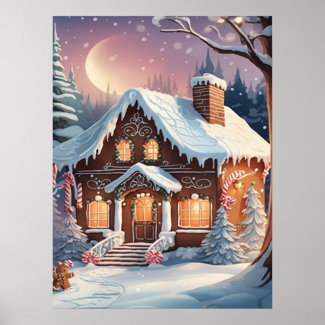 Poster Feliz Natal Gingercake House (Frente)
