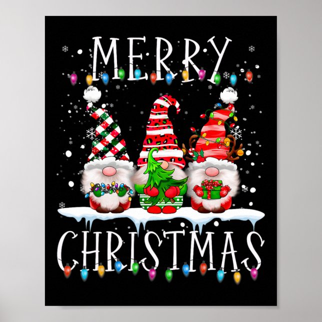 Poster Feliz Natal Gnomo Família Engraçada Xmas Kids Adul (Frente)