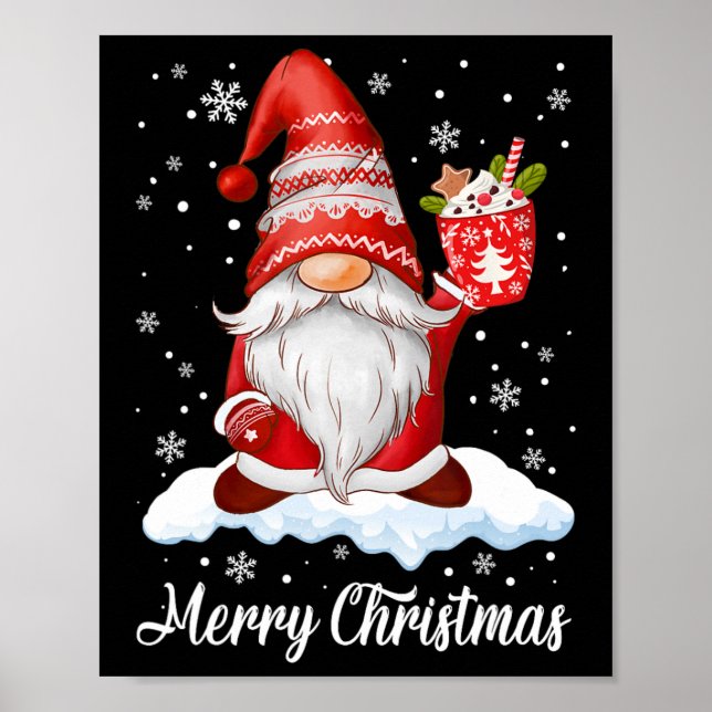 Poster Feliz Natal Gnomo Matança Familiar de Café (Frente)