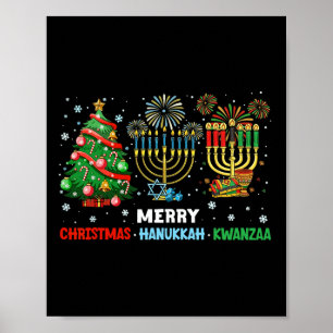 Poster Feliz Natal Hanukkah E Feliz Kwanzaa 1