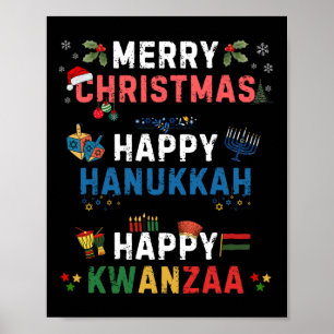 Poster Feliz Natal Hanukkah Feliz Kwanzaa 10