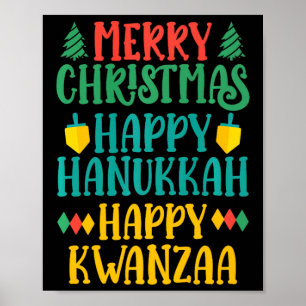 Poster Feliz Natal Hanukkah Feliz Kwanzaa 11