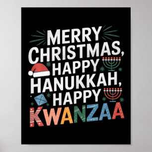 Poster Feliz Natal Hanukkah Feliz Kwanzaa 14