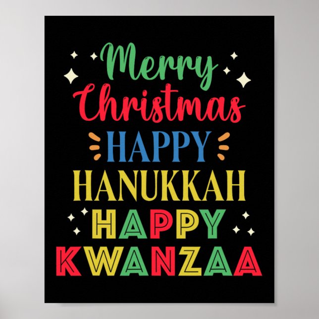 Poster Feliz Natal Hanukkah Feliz Kwanzaa 15 (Frente)