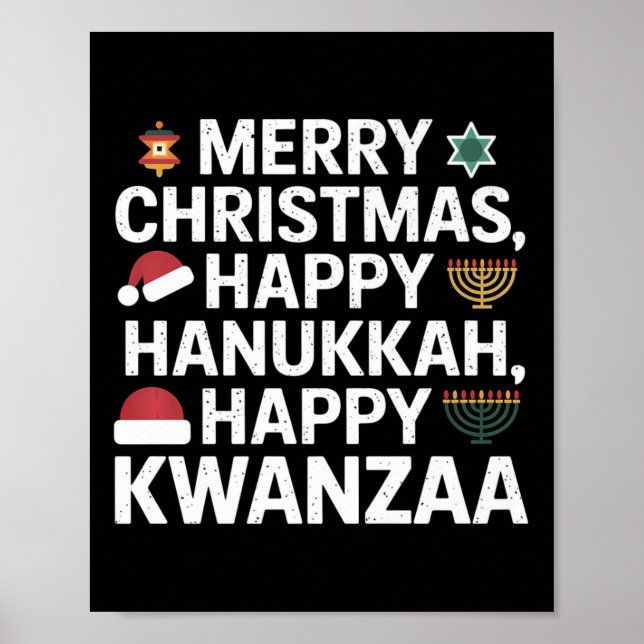 Poster Feliz Natal Hanukkah Feliz Kwanzaa 15 (Frente)