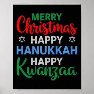 Poster Feliz Natal Hanukkah Feliz Kwanzaa 16