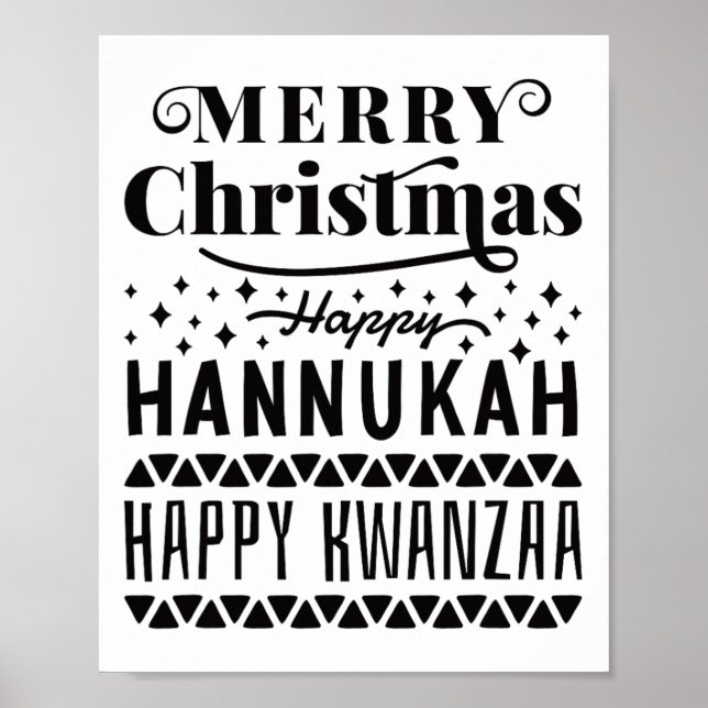 Poster Feliz Natal Hanukkah Feliz Kwanzaa 4 (Frente)