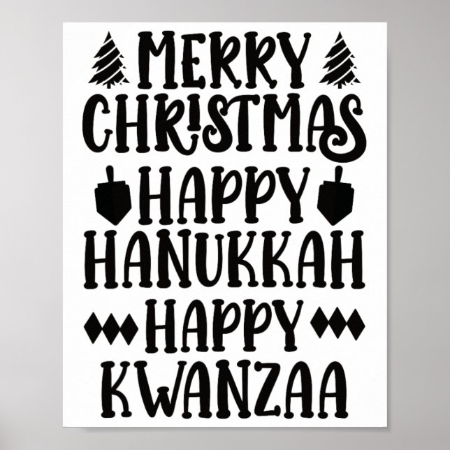 Poster Feliz Natal Hanukkah Feliz Kwanzaa 6 (Frente)