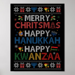 Poster Feliz Natal Hanukkah Feliz Kwanzaa 6