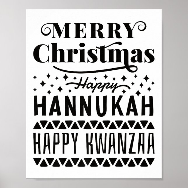 Poster Feliz Natal Hanukkah Happy Kwanzaa (Frente)