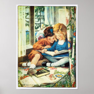 Pôster Feliz Natal Ilustração de Jessica Willcox Smith